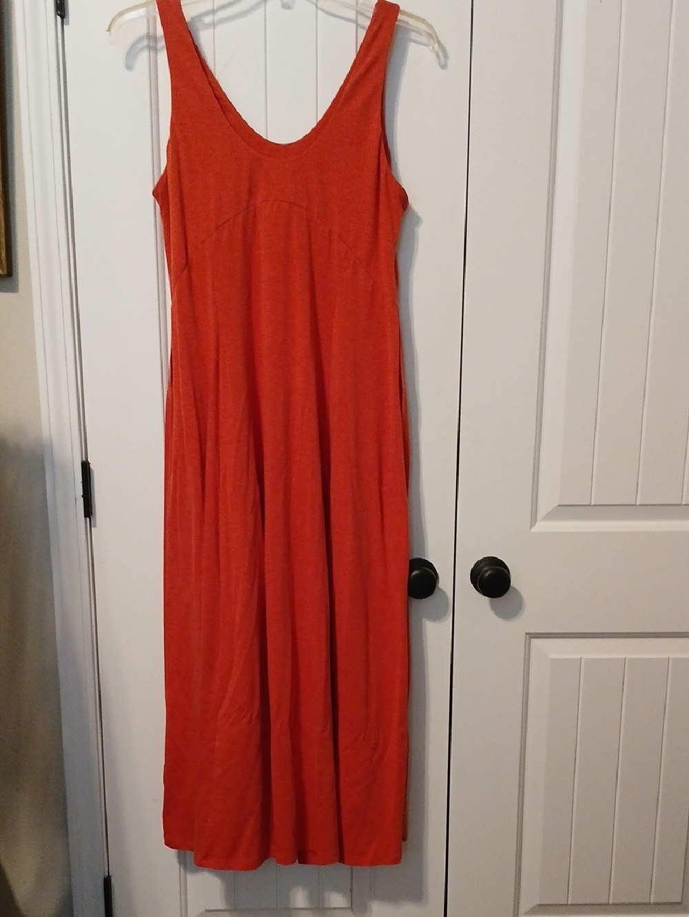 HALARA Orange Sleeveless Maxi Dress/tunic With Side Slits